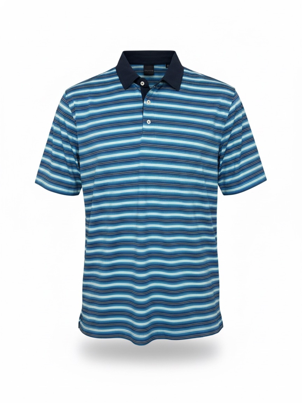 Dunning Golf Polo Shirt XXL Blue Striped Performance Stretch Mens